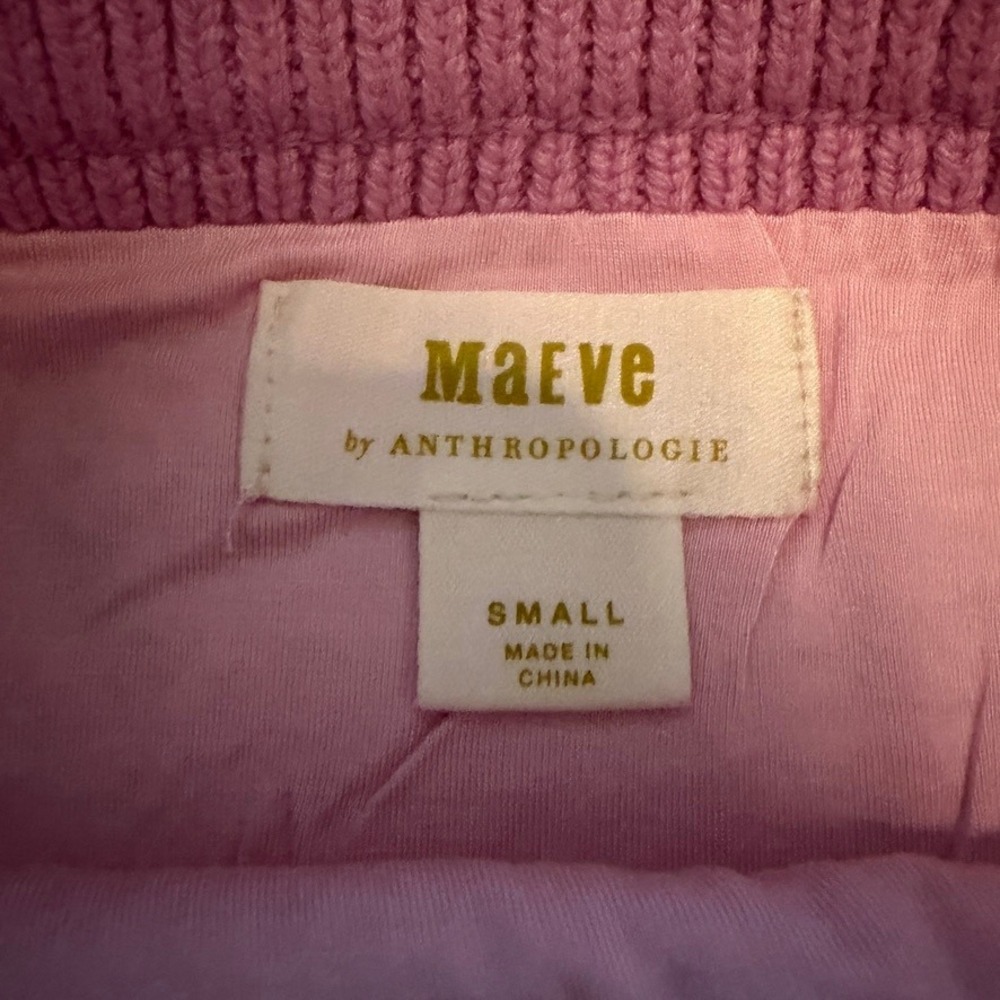 Maeve Anthropologie Cable Knit Sweater Skirt Womens S Pink Coquette Cozy Barbie - Picture 7 of 8